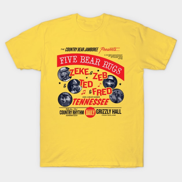 Five Bear Rugs T-Shirt by turlaach